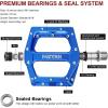 image:imageMZYRH RoadMountain Bike Pedals MTB Pedals Aluminum Alloy Bicycle Pedals 916 Sealed Bearing Lightweight Platform for Road Mountain BMX MTB BikeBlue