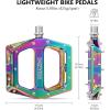 image:imageMZYRH RoadMountain Bike Pedals MTB Pedals Aluminum Alloy Bicycle Pedals 916 Sealed Bearing Lightweight Platform for Road Mountain BMX MTB BikeRainbow