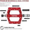 image:imageMZYRH RoadMountain Bike Pedals MTB Pedals Aluminum Alloy Bicycle Pedals 916 Sealed Bearing Lightweight Platform for Road Mountain BMX MTB BikeRed
