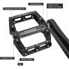 image:imageMZYRH RoadMountain Bike Pedals MTB Pedals Bicycle Flat Pedals 3 Bearings 916 Aluminum Alloy Bicycle Platform Pedals for BMX MTBBlack