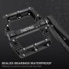 image:imageMZYRH RoadMountain Bike Pedals MTB Pedals Bicycle Flat Pedals 3 Bearings 916 Aluminum Alloy Bicycle Platform Pedals for BMX MTBBlack
