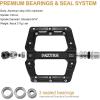 image:imageMZYRH RoadMountain Bike Pedals MTB Pedals Bicycle Flat Pedals 3 Bearings 916 Aluminum Alloy Bicycle Platform Pedals for BMX MTBBlack