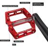 image:imageMZYRH RoadMountain Bike Pedals MTB Pedals Bicycle Flat Pedals 3 Bearings 916 Aluminum Alloy Bicycle Platform Pedals for BMX MTBRed