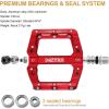 image:imageMZYRH RoadMountain Bike Pedals MTB Pedals Bicycle Flat Pedals 3 Bearings 916 Aluminum Alloy Bicycle Platform Pedals for BMX MTBRed