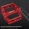 image:imageMZYRH RoadMountain Bike Pedals MTB Pedals Bicycle Flat Pedals 3 Bearings 916 Aluminum Alloy Bicycle Platform Pedals for BMX MTBRed