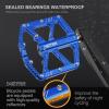 image:imageMZYRH RoadMountain Bike PedalsBicycle Pedals with ReflectorsAluminum Alloy MTB Pedals 3 Sealed Bearings Bicycle Platform Pedals 916 BMX Road Bike PedalBlue with Reflectors