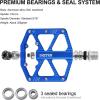 image:imageMZYRH RoadMountain Bike PedalsBicycle Pedals with ReflectorsAluminum Alloy MTB Pedals 3 Sealed Bearings Bicycle Platform Pedals 916 BMX Road Bike PedalBlue with Reflectors