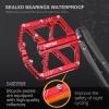 image:imageMZYRH RoadMountain Bike PedalsBicycle Pedals with ReflectorsAluminum Alloy MTB Pedals 3 Sealed Bearings Bicycle Platform Pedals 916 BMX Road Bike PedalRed with Reflectors