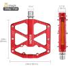 image:imageMZYRH RoadMountain Bike PedalsBicycle Pedals with ReflectorsAluminum Alloy MTB Pedals 3 Sealed Bearings Bicycle Platform Pedals 916 BMX Road Bike PedalRed with Reflectors