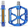 image:imageMZYRH 3 Bearings Mountain Bike Platform Pedals  Flat Alloy 916 NonSlip Bicycle PedalsBlue with Reflectors