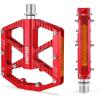 image:imageMZYRH RoadMountain Bike PedalsBicycle Pedals with ReflectorsAluminum Alloy MTB Pedals 3 Sealed Bearings Bicycle Platform Pedals 916 BMX Road Bike PedalRed with Reflectors
