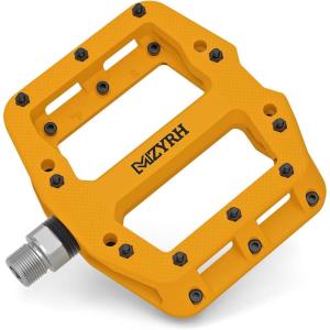 image:imageMZYRH Mountain Bike Pedals 916 3 Sealed Bearings Lightweight NonSlip Nylon Fiber Bicycle Platform Pedals for Road BMX MTBYellow 3 bearings