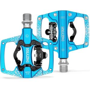 image:imageMZYRH Mountain Bike Pedals Bearing Flat Platform Compatible with SPDDual Function Sealed Clipless Aluminum 916 Pedals with Cleats for Road MTB Mountain Bikes