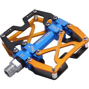 image:imageMZYRH Mountain Bike Pedals Ultra Strong Colorful CNC Machined 916 Cycling Sealed 3 Bearing PedalsBLACK BLUE YELLOW 3 Bearings