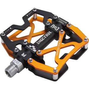 image:imageMZYRH Mountain Bike Pedals Ultra Strong Colorful CNC Machined 916 Cycling Sealed 3 Bearing PedalsGlod Black 3 Bearings