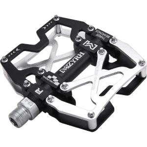 image:imageMZYRH Mountain Bike Pedals Ultra Strong Colorful CNC Machined 916 Cycling Sealed 3 Bearing PedalsSilvery Black 3 Bearings