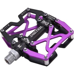 image:imageMZYRH Mountain Bike Pedals Ultra Strong Colorful CNC Machined 916 Cycling Sealed 3 Bearing Pedalspurple black 3 Bearings