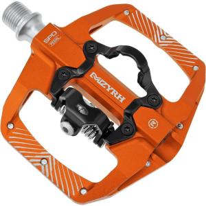 image:imageMZYRH PedalMTB Mountain Bike Pedals Compatible with Dual Function Sealed Clipless Aluminum 916 Bicycle Flat Platform with Cleats for Road MTBOrange