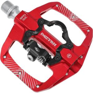 image:imageMZYRH PedalMTB Mountain Bike Pedals Compatible with Dual Function Sealed Clipless Aluminum 916 Bicycle Flat Platform with Cleats for Road MTBRed